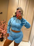 Sky Blue Cropped Co-ord