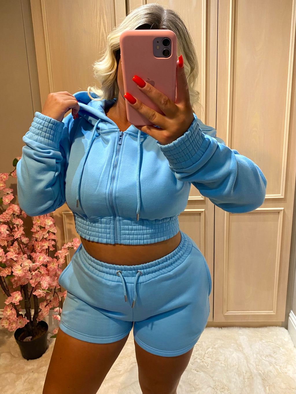 Sky Blue Cropped Co-ord